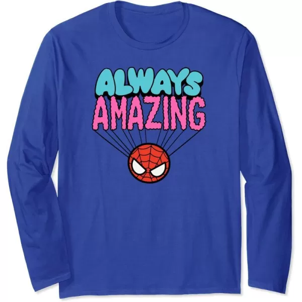 Amazon Essentials Marvel SpiderMan Doodle Always Amazing Long Sleeve TShirtRoyal Blue