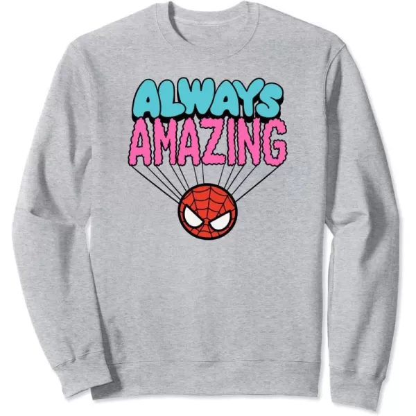 Amazon Essentials Marvel SpiderMan Doodle Always Amazing SweatshirtHeather Grey