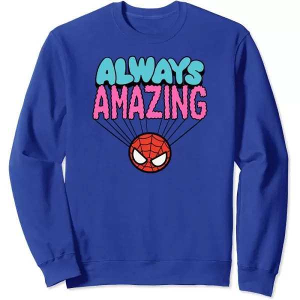 Amazon Essentials Marvel SpiderMan Doodle Always Amazing SweatshirtRoyal Blue