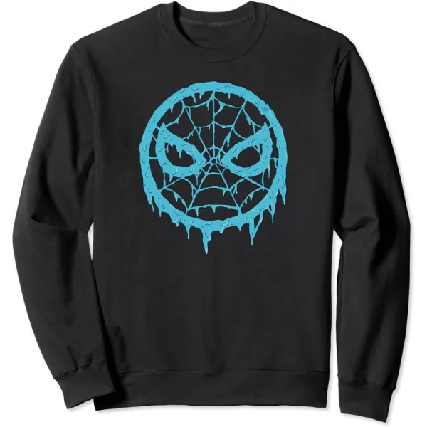 Amazon Essentials Marvel SpiderMan Dripping Blue Face Logo SweatshirtBlack