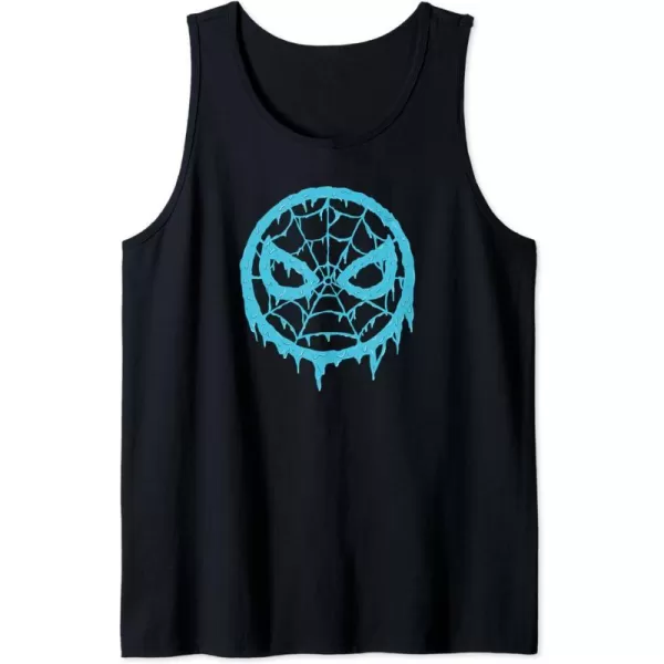 Amazon Essentials Marvel SpiderMan Dripping Blue Face Logo Tank TopBlack