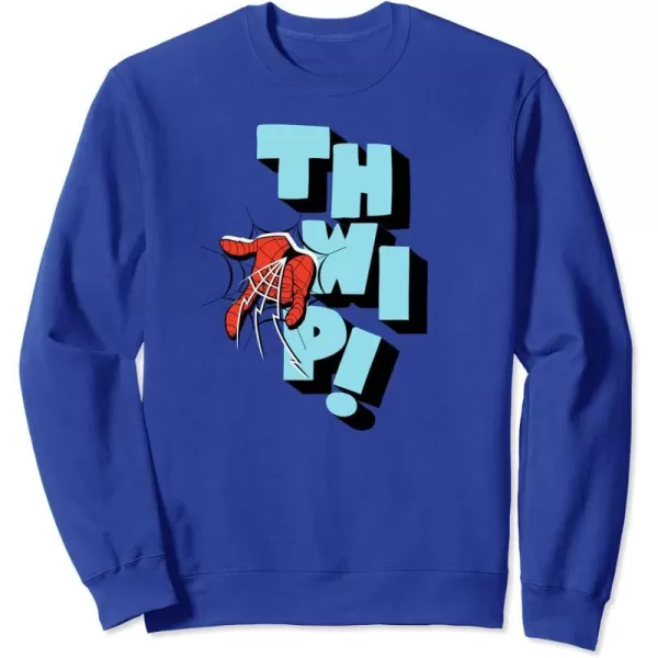 Amazon Essentials Marvel SpiderMan Hand Thwip WebSlinger SweatshirtRoyal Blue