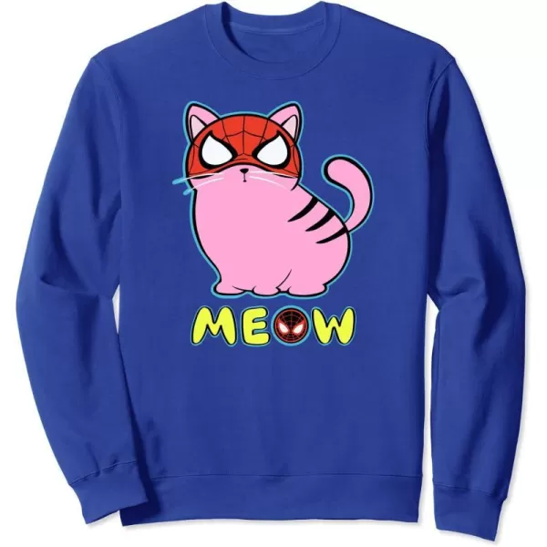 Amazon Essentials Marvel SpiderMan Miles Morales Cat with Mask Meow SweatshirtRoyal Blue