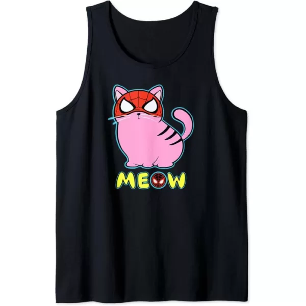 Amazon Essentials Marvel SpiderMan Miles Morales Cat with Mask Meow Tank TopBlack