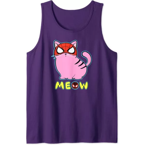 Amazon Essentials Marvel SpiderMan Miles Morales Cat with Mask Meow Tank TopPurple