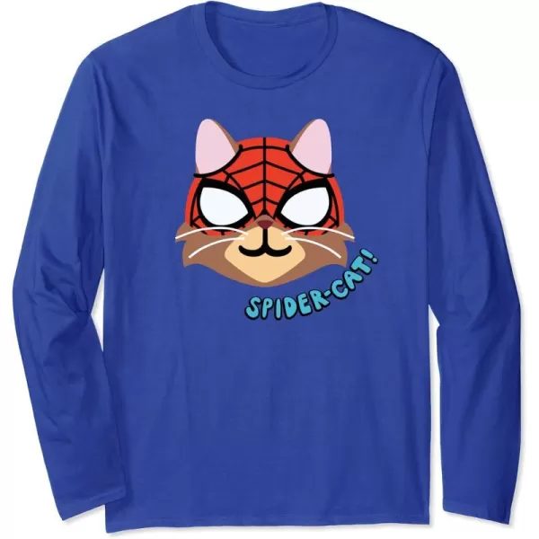 Amazon Essentials Marvel SpiderMan SpiderCat Portrait Long Sleeve TShirtRoyal Blue