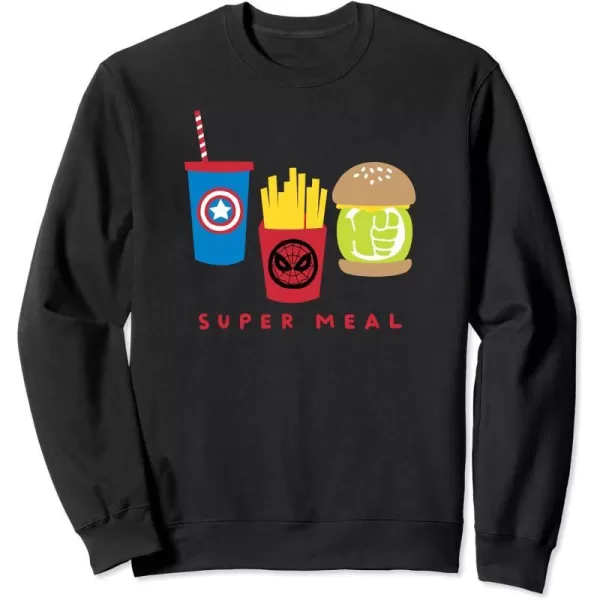 Amazon Essentials Marvel Super Heroes Super Meal Burger and Fries SweatshirtBlack