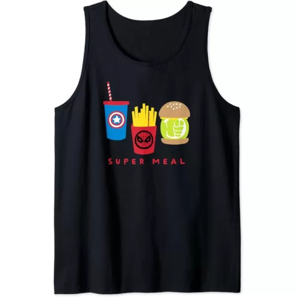 Amazon Essentials Marvel Super Heroes Super Meal Burger and Fries Tank TopBlack