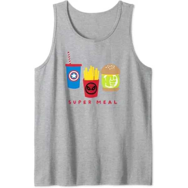 Amazon Essentials Marvel Super Heroes Super Meal Burger and Fries Tank TopHeather Grey