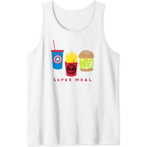 Amazon Essentials Marvel Super Heroes Super Meal Burger and Fries Tank TopWhite