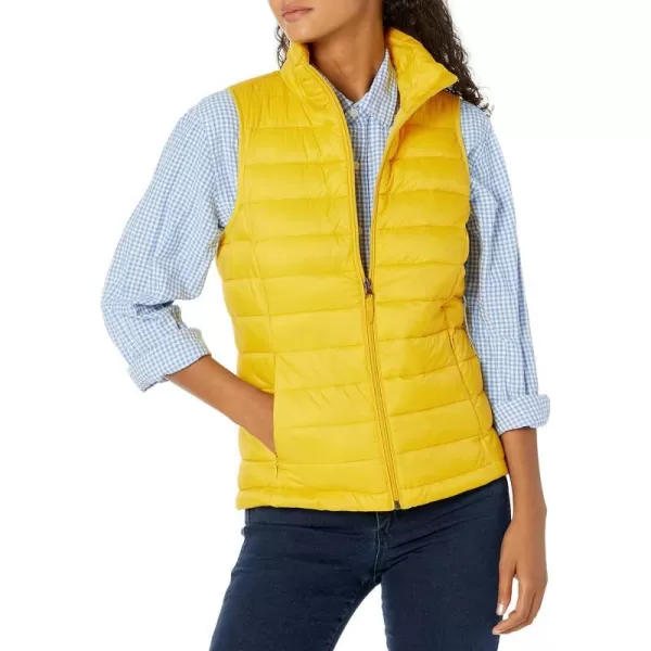 Amazon Essentials Womens Lightweight WaterResistant Packable Puffer VestYellow