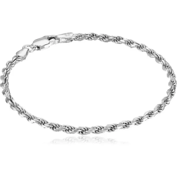 Amazon Essentials Yellow Gold Plated Sterling Silver DiamondCut Rope Chain Link BraceletSilver