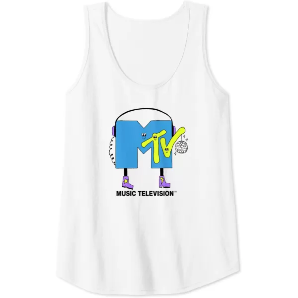 Amazon Essentials MTV Smiling Dance Party Logo Tank TopWhite