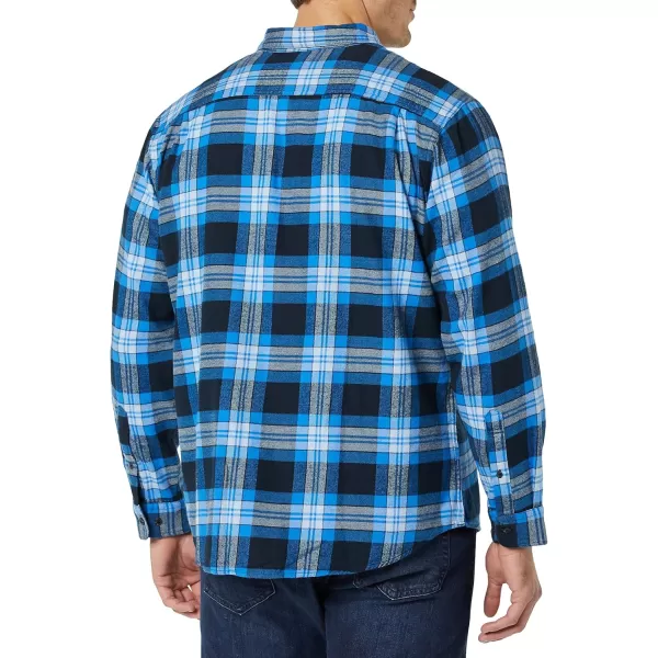 Amazon Essentials Mens LongSleeve Flannel Shirt Available in Big ampamp TallBlack Blue Grey Tartan Plaid