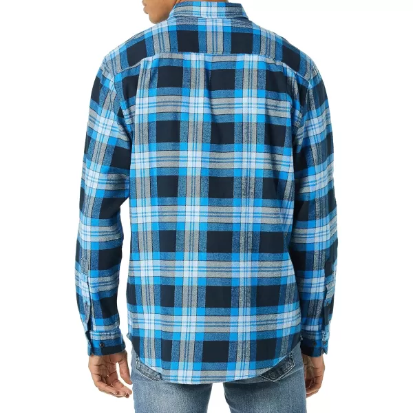 Amazon Essentials Mens LongSleeve Flannel Shirt Available in Big ampamp TallBlack Blue Grey Tartan Plaid