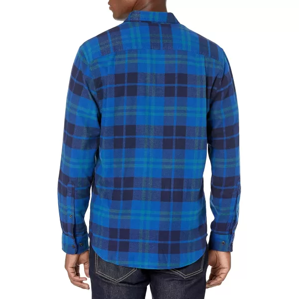 Amazon Essentials Mens LongSleeve Flannel Shirt Available in Big ampamp TallBlack Blue Plaid