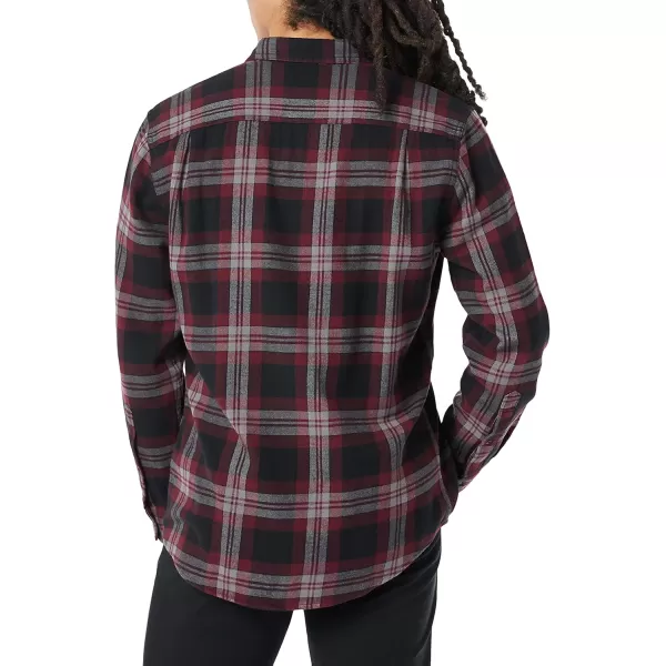 Amazon Essentials Mens LongSleeve Flannel Shirt Available in Big ampamp TallBlack Burgundy Grey Plaid