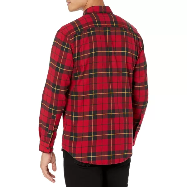 Amazon Essentials Mens LongSleeve Flannel Shirt Available in Big ampamp TallBlack Red Yellow Large Plaid