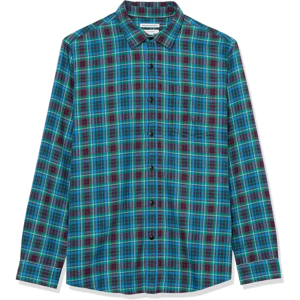 Amazon Essentials Mens LongSleeve Flannel Shirt Available in Big ampamp TallBlue Burgundy Green Plaid