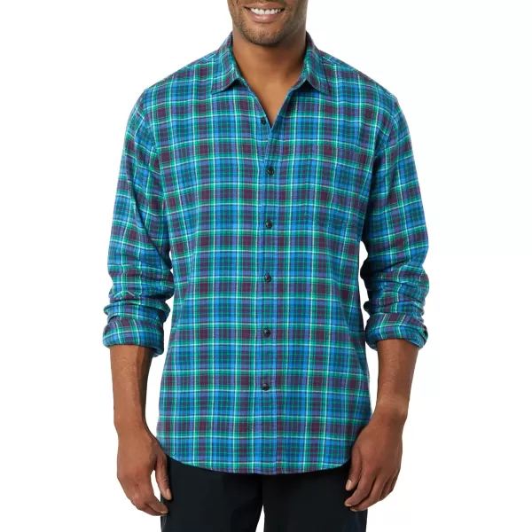 Amazon Essentials Mens LongSleeve Flannel Shirt Available in Big ampamp TallBlue Burgundy Green Plaid