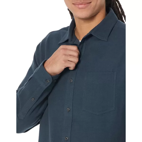 Amazon Essentials Mens LongSleeve Flannel Shirt Available in Big ampamp TallWashed Navy