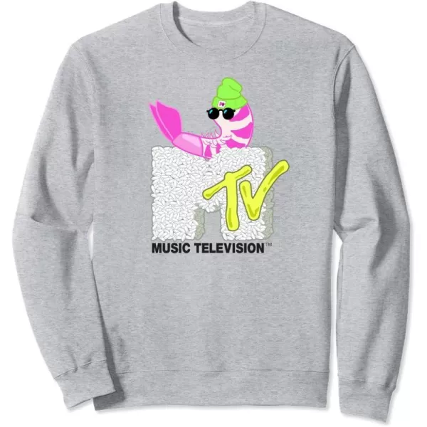 Amazon Essentials MTV Cool Shrimp Sushi Logo SweatshirtHeather Grey