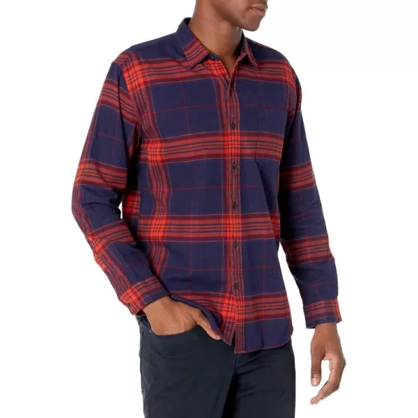 Dark Blue Orange Large Plaid