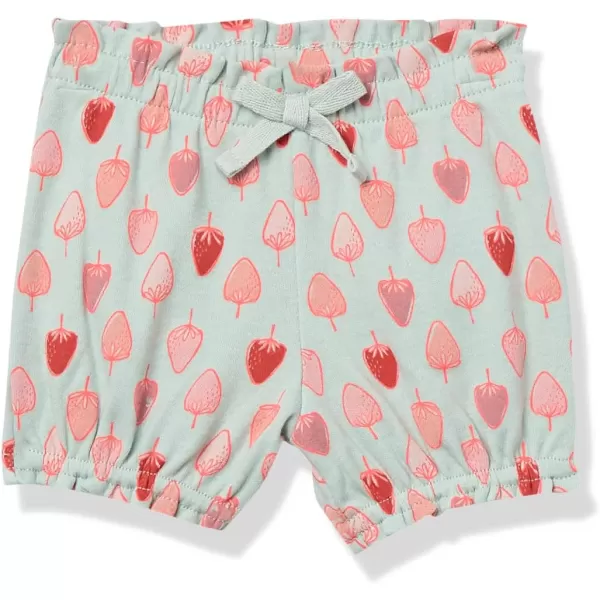 Amazon Essentials Baby Girls Bloomer Shorts Multipacks4 BeigeMint Green StripePinkStrawberries