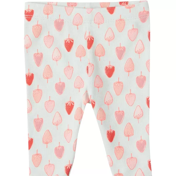 Amazon Essentials Baby Girls Leggings Pack of 55 Light PinkMint Green BerryPinkFloralStripe