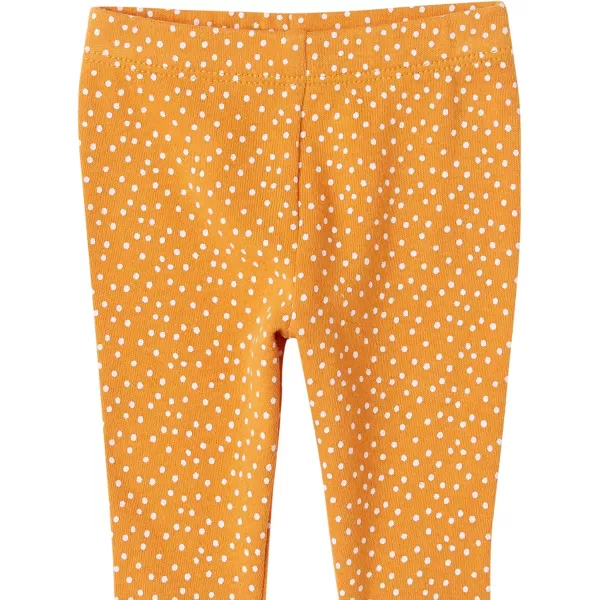 Amazon Essentials Baby Girls Leggings Pack of 55 LilacMustard Yellow DotsPurpleOrange StripeWhite