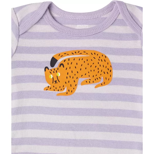 Amazon Essentials Baby Girls LongSleeve Bodysuits Pack of 6MulticolorAnimalDotsStripe