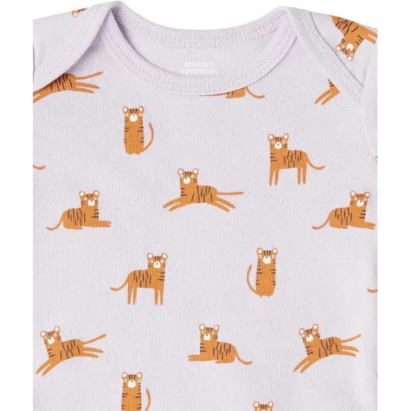 Amazon Essentials Baby Girls LongSleeve Bodysuits Pack of 6MulticolorAnimalDotsStripe