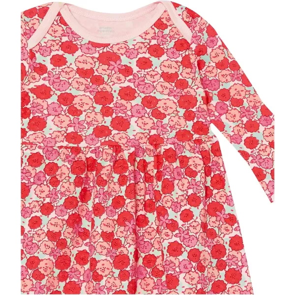 Amazon Essentials Baby Girls LongSleeve Dress Pack of 3PinkFloral