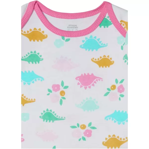 Amazon Essentials Baby Girls ShortSleeve Bodysuits Pack of 6GirlsDinosaur