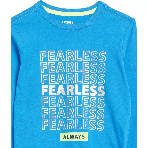 Amazon Essentials Boys LongSleeve TShirts Previously Spotted Zebra Multipacks2 BlueNavy Astronaut