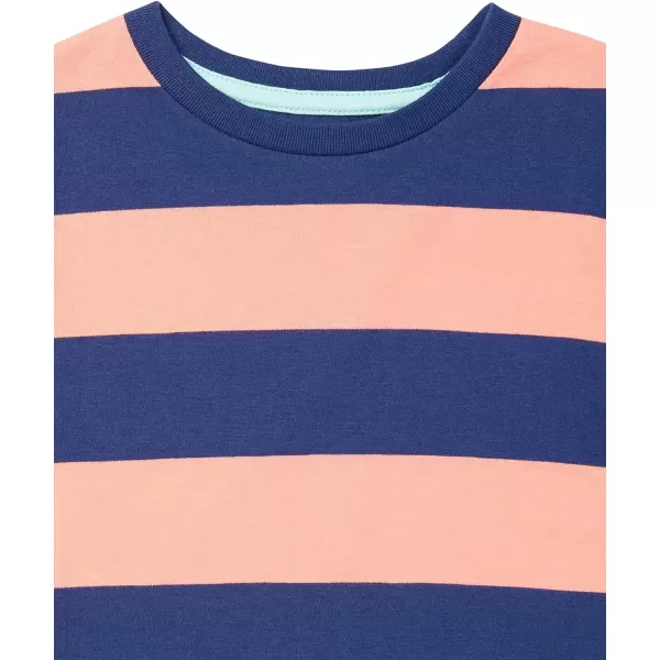 Amazon Essentials Boys LongSleeve TShirts Previously Spotted Zebra Multipacks5 Light BlueNavyWhite
