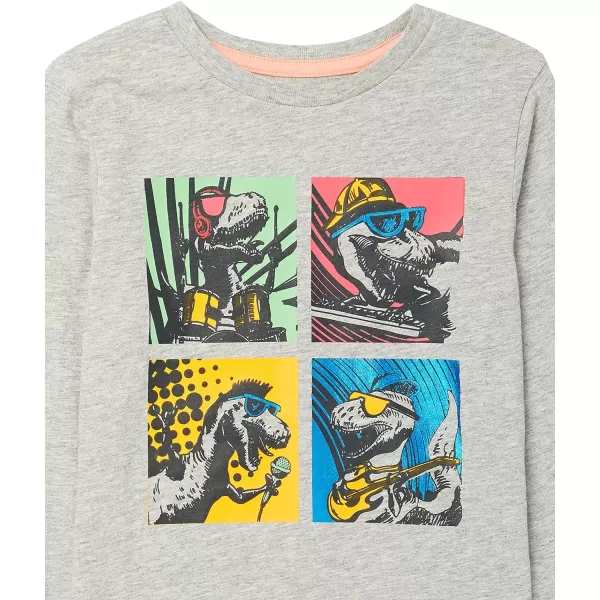 Amazon Essentials Boys LongSleeve TShirts Previously Spotted Zebra Multipacks5 Light BlueNavyWhite