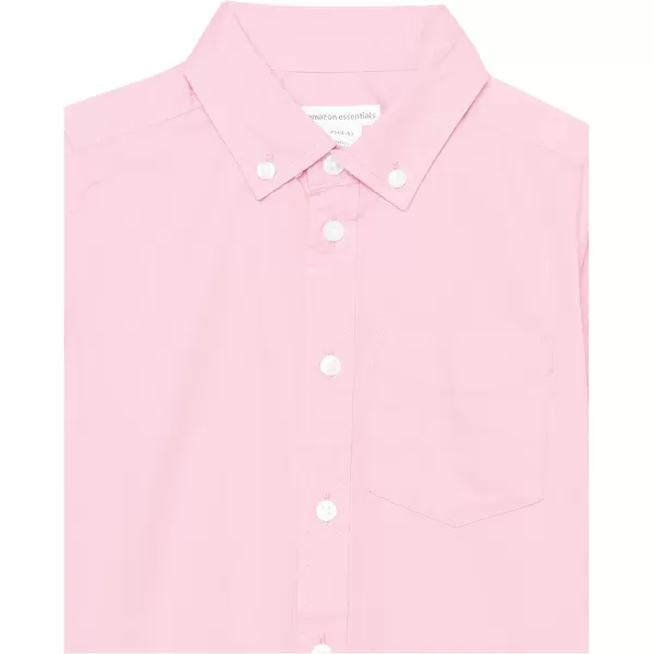 Amazon Essentials Boys Uniform ShortSleeve Woven Stretch Poplin ButtonDown Shirts Pack of 3Pink