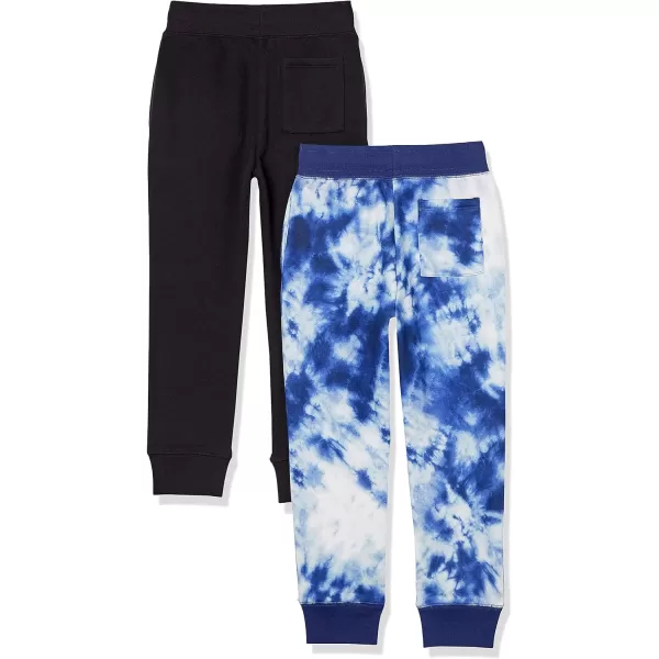 Amazon Essentials Boys and Toddlers Fleece Jogger Sweatpants Previously Spotted Zebra Pack of 2BlackTie Dye