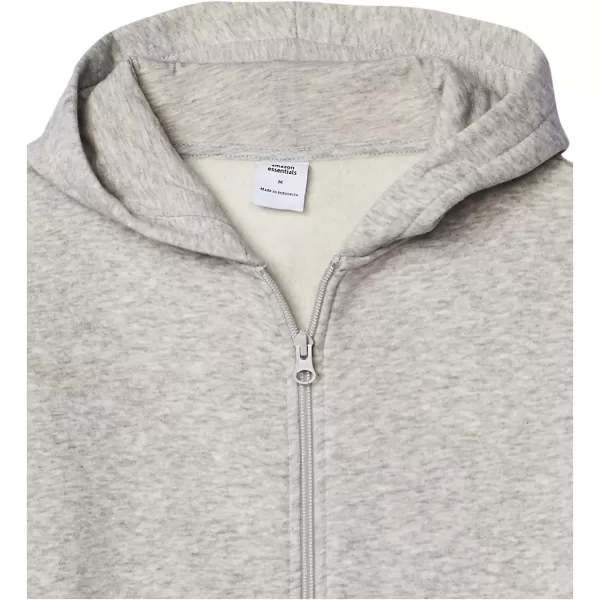 Amazon Essentials Boys and Toddlers Fleece Zipup Hoodie SweatshirtLight Grey Heather