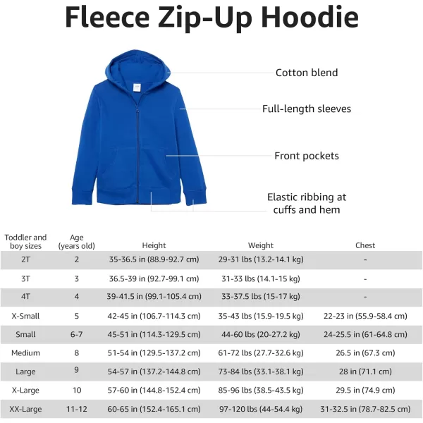 Amazon Essentials Boys and Toddlers Fleece Zipup Hoodie SweatshirtMaroon