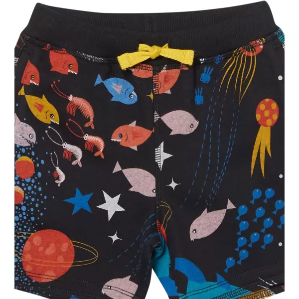 Amazon Essentials Boys and Toddlers French Terry Cozy LongSleeve Top and Short Set Previously Spotted ZebraBlack Space Fish