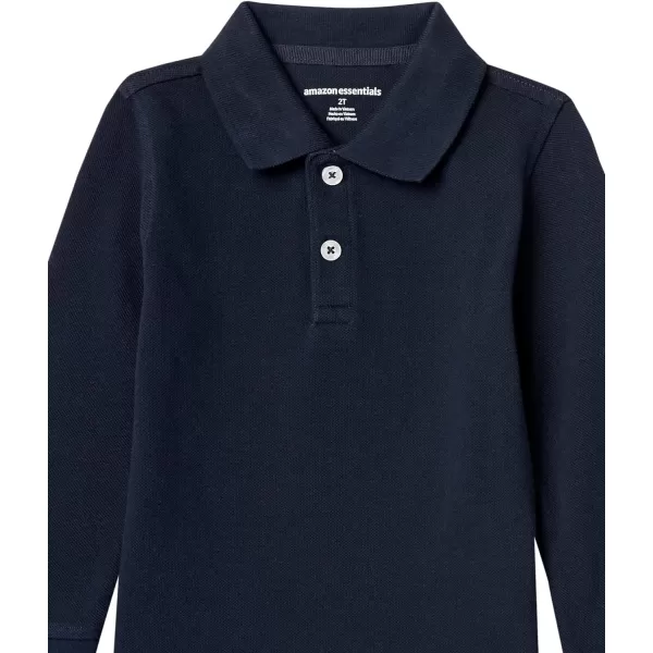 Amazon Essentials Boys and Toddlers Uniform LongSleeve Pique Polo Shirt Multipacks5 Navy