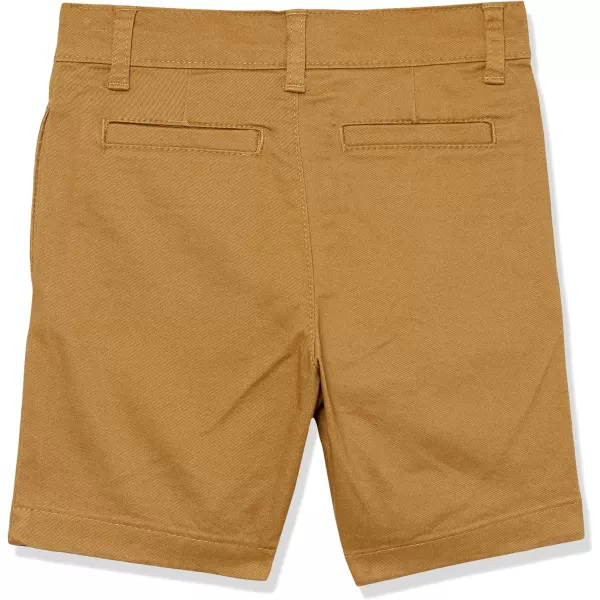 Amazon Essentials Boys and Toddlers Uniform Woven FlatFront Shorts Wrinkle Resistant Pack of 33 Dark Khaki Brown