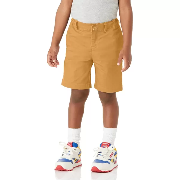 Amazon Essentials Boys and Toddlers Uniform Woven FlatFront Shorts Wrinkle Resistant Pack of 33 Dark Khaki Brown