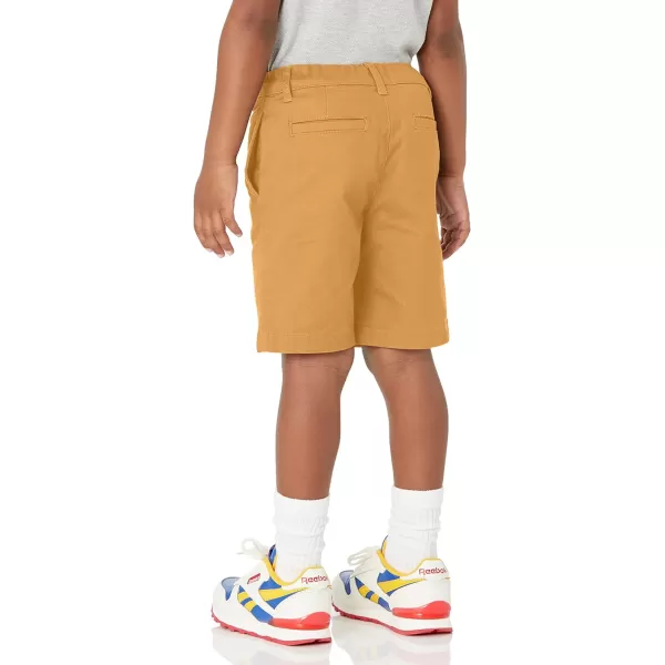 Amazon Essentials Boys and Toddlers Uniform Woven FlatFront Shorts Wrinkle Resistant Pack of 33 Dark Khaki Brown