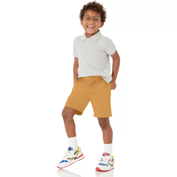 Amazon Essentials Boys and Toddlers Uniform Woven FlatFront Shorts Wrinkle Resistant Pack of 33 Dark Khaki Brown