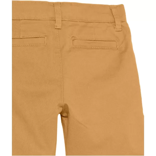 Amazon Essentials Boys and Toddlers Uniform Woven FlatFront Shorts Wrinkle Resistant Pack of 33 Dark Khaki Brown