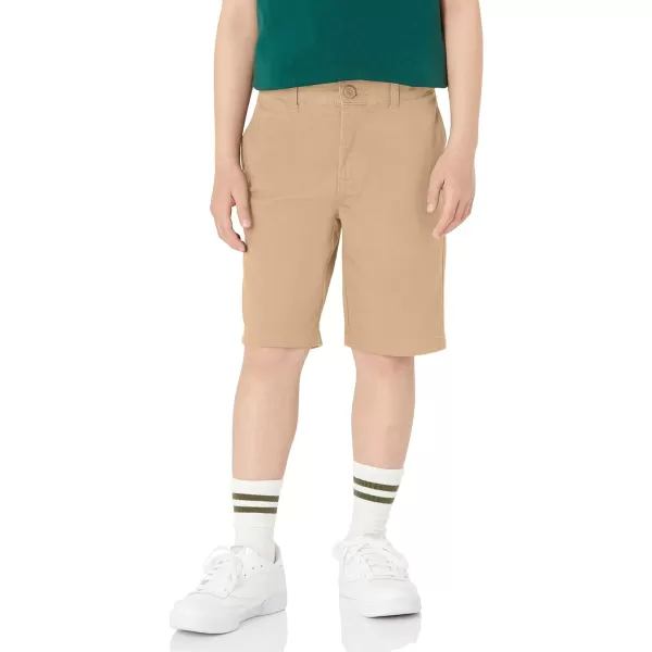 Amazon Essentials Boys and Toddlers Uniform Woven FlatFront Shorts Wrinkle Resistant Pack of 33 Khaki Tan