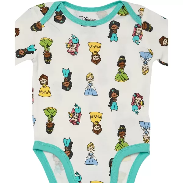 Amazon Essentials Disney  Marvel  Star Wars  Princess Baby Girls LongSleeve Bodysuits Pack of 5Princess Wish